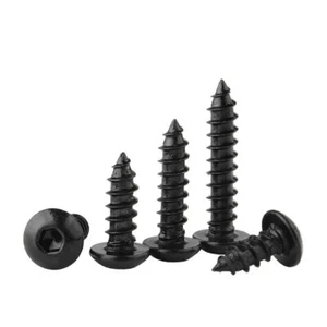 Viti autobloccanti testa con bottone esagonale nero 8,8 acciaio M3 M4 M5 M6 - Foto 1 di 7