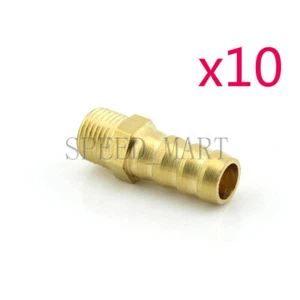 10pcs 8mm 1/8" Brass Barbed Hose Tube Fuel Pipe Fittings Coupler Connector - Picture 1 of 3
