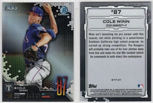 2019 Bowman Chrome Bowman Scouts Top 100 #BTP-87 Cole Winn Rangers - Picture 1 of 1