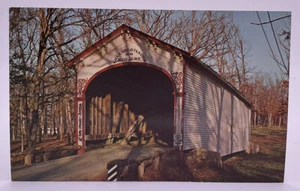 Crown Point Covered Bridge, Rush County, Milroy Indiana IN, Vintage Postcard - Picture 1 of 2