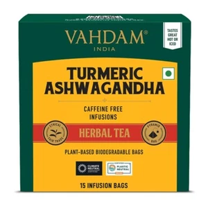 VAHDAM Turmeric Ashwagandha Herbal Tea 30 G (PACK OF 1) - Picture 1 of 8