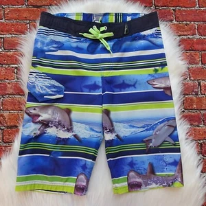 ZeroXposur Boy's Swim Board Shorts Surf Bathe Sharks Cargo Pocket Blue M 10/12 - Picture 1 of 12