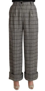 DOLCE & GABBANA Pants Wool Gray Tartan Straight Trouser IT40/US6/S RRP $1200 - Picture 1 of 5