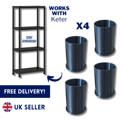 4X Replacement Feet For Keter Plastic Racking Shelving Storage Unit 42mm Wide UK - Image 1 of 4