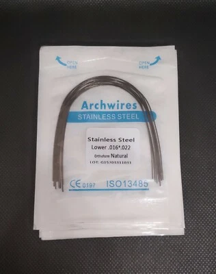 10 Packs Dental Orthodontic Stainless Steel Arch Wires Rectangular Ovoid/Natural - Imagem 1 de 4
