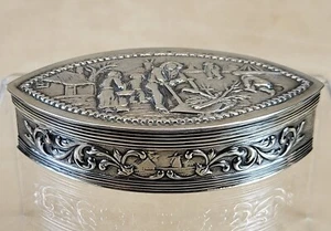 40% OFF SALE! 1910 Hallmark Dutch .833 Silver Rare Navette Form Box H. Hooykas - Picture 1 of 12