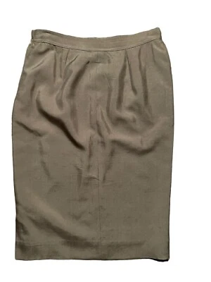 Falda lápiz vintage Valentino 44 IT marrón tostado seda años 90 “Miss V” ropa de trabajo Foto 1 de 4