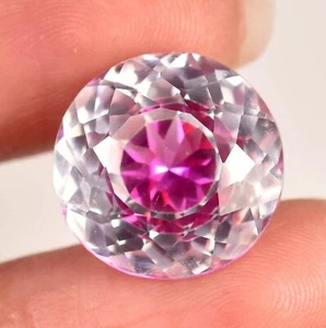 Piedras preciosas sueltas de zafiro bicolor pitambari natural de Ceilán de corte redondo de 9,00 quilates AAA - Imagen 1 de 6