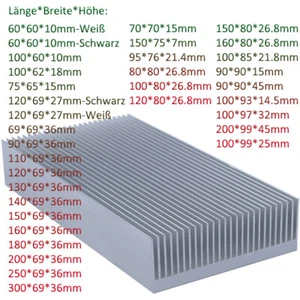 Breite 60mm-99mm kühlkörper Aluminium Eloxieren Radiatorkühler Heatsink Cooler - Picture 1 of 60