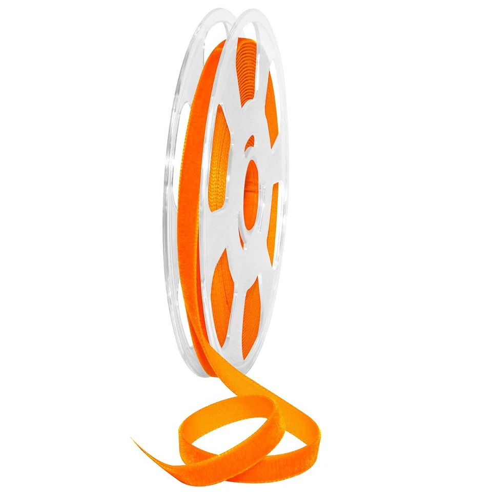 Cinta de terciopelo Nylon 3/8 pulgadas por 11 yardas naranja artículo 01210/10-445 Nylvalour 3... Foto 1 de 1