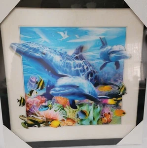 3D~ Framed Art /Picture of Marine Life ~ Underwater ~Aquatic~ 17" x 17"~ New - Picture 1 of 5