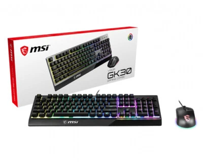 Gaming Keyboard inkl. Maus MSI Vigor GK-30 Combo, USB, mehrfarbig beleuchtet. - Bild 1 von 4