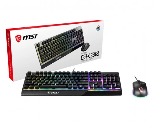 Gaming Keyboard inkl. Maus MSI Vigor GK-30 Combo, USB, mehrfarbig beleuchtet. - Bild 1 von 4