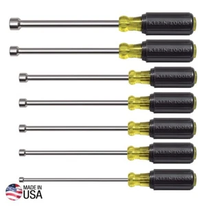 Klein 647M 7-Piece Nut Driver Set, Magnetic Hollow 6-Inch Shafts 3/16 - 1/2 in - Picture 1 of 5