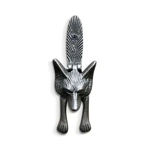 CAST IRON FRONT DOOR FOX DOOR KNOCKER | Handmade front door knocker - Picture 1 of 7
