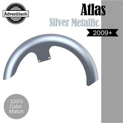 Atlas Silver Metallic 21 inches Reveal Wrapper Hugger Front Fender For Harley - Image 1 of 4