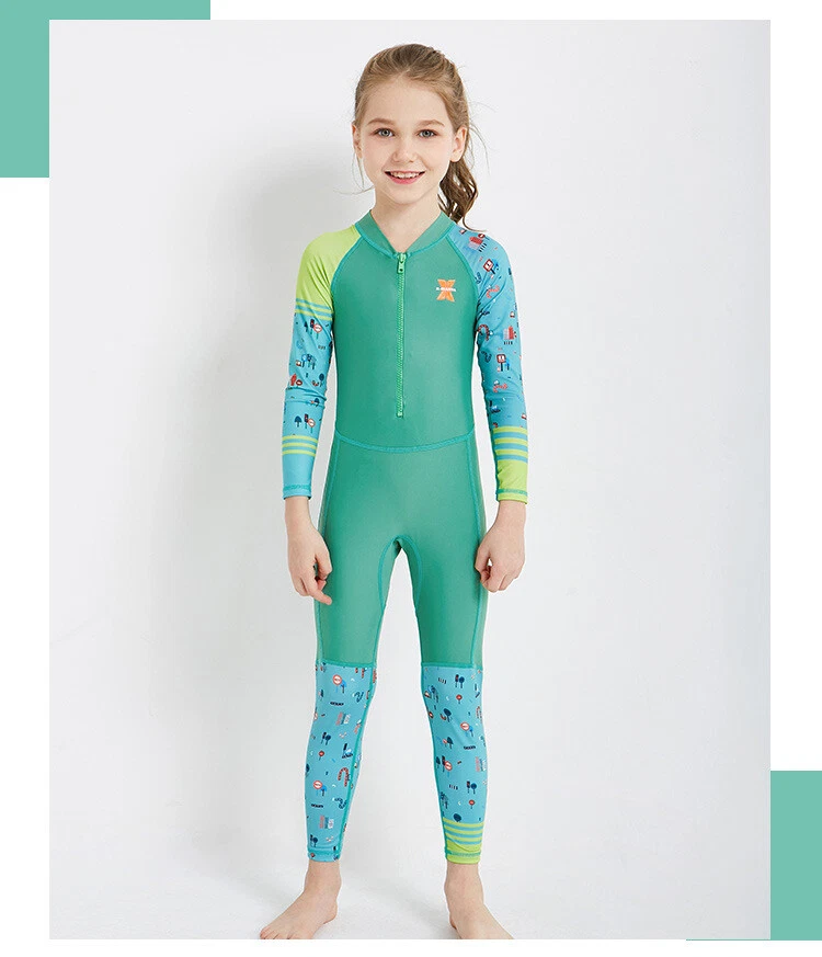 TRAJE DE NEOPRENO DE UNA PIEZA NIÑOS NIÑAS NIÑOS MANGA LARGA BUCEO SURF TRAJE DE BAÑO UPF 50+ 18822 Foto 1 de 4