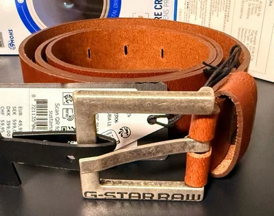 Совершенно новый G-Star сырой кожаный ремень 100/40 коричневый подлинный - Изображение 1 из 4