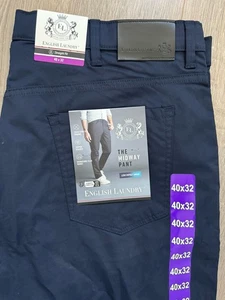 Pantalones para hombre English Laundry The Midway Pant calce recto W40 L32 azul marino - Imagen 1 de 7
