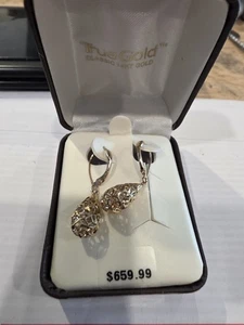 Pendientes Lágrima Encaje Oro 14k Tipo Palanca Hechos en EE. UU. ¡NUNCA USADOS!  - Imagen 1 de 7