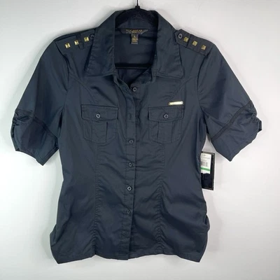 Camisa Y2K Rocawear para mujer con botones con espalda ceñida y laterales talla grande Foto 1 de 4