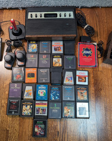 Atari 2600 Sears Tele Games 6 Switch Console Joystick 27 Games Tested Bundle Lot