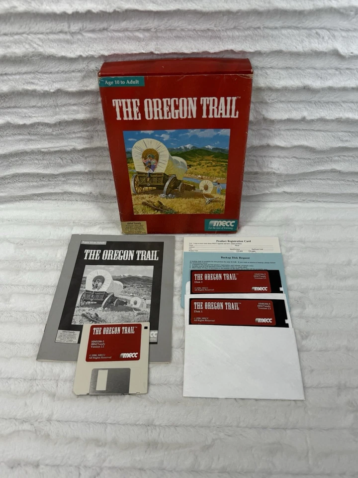 Vintage IBM Software The Oregon Trail (PC, DOS) MECC Big Box 5.25 & 3.5 Media - Image 1 of 4