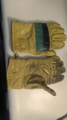 Guantes De Colección Imitación Cuero Poliéster Años 80 70 Rayas Esquí Moto de Nieve Talla M Foto 1 de 4