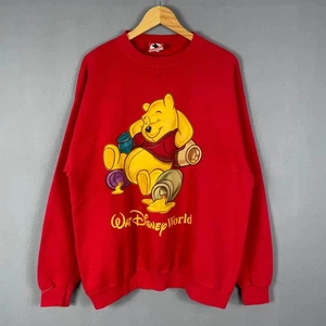 Sudadera Winnie The Pooh Vintage Disney Para Hombre XL Roja Estampado Gráfico Años 90 Jersey - Imagen 1 de 15
