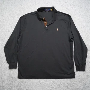 Ralph Lauren Poloshirt Herren XL Schwarz Langarm Baumwolle Fleisch Pony Classic Fit - Bild 1 von 12