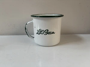L.L. Bean Green & White Enamel Tin Metal Camp Mug - Picture 1 of 4