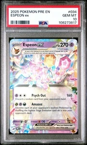 2025 Pokemon Prismatic Evolutions Espeon ex 034 34 PSA 10 Gem Mint - Picture 1 of 3