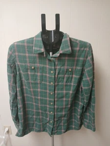 Duluth Trading Co Button Up Womens Large Flannel Cotton!!! - Picture 1 of 7