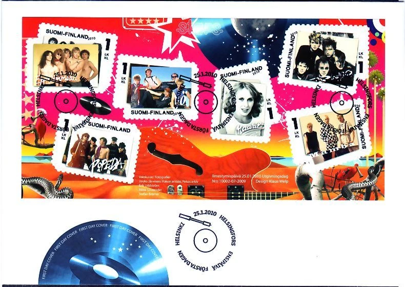 Music Booklet Rock Bands Retro Finland Mint FDC 2010 - Image 1 of 1