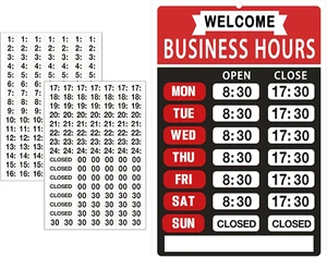Business Hours Sign,Open Sign with Hours,Opening Hour Kit,Changeable Store Hours - Picture 1 of 12
