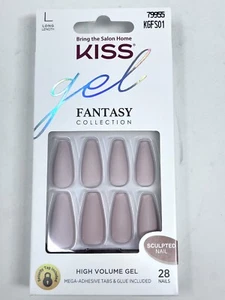 KISS Gel Fantasy Ready to Wear Press On Sculpted Gel Nails 28 Nails Long Length - Picture 1 of 2
