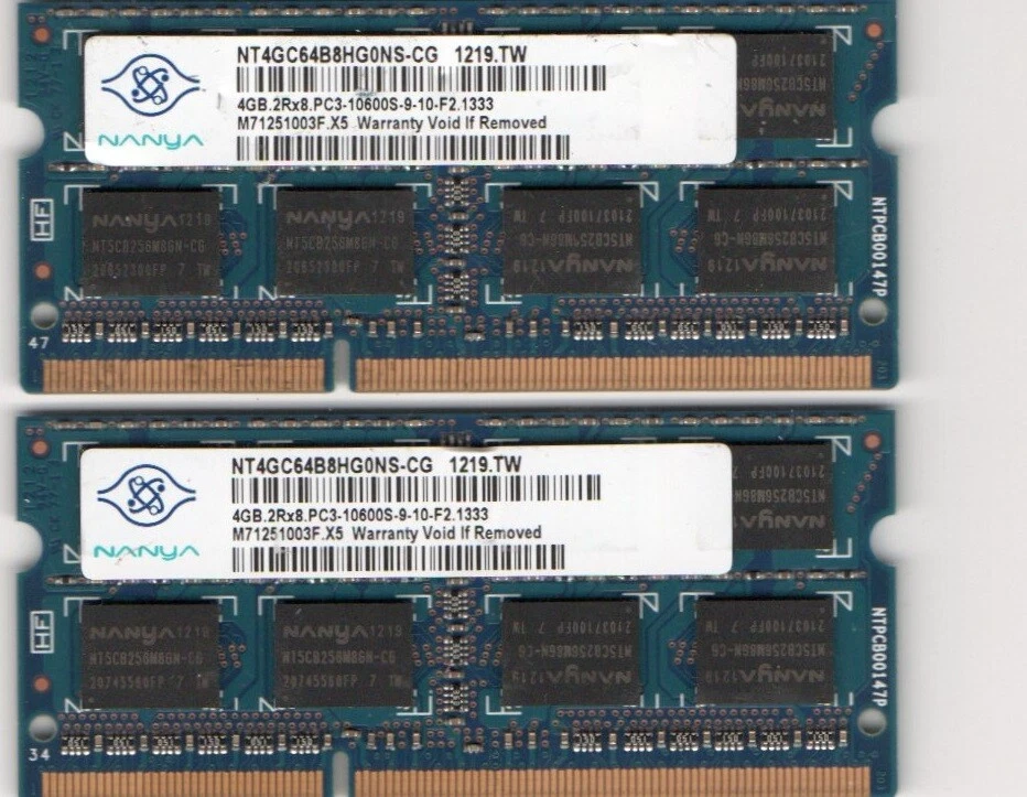 8GB 2x 4GB Kit Acer Aspire Series 5740 5741 5742 5745 5749 5750 5755 DDR3 Memory - Image 1 of 1