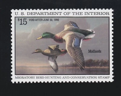 US RW62 $15 Duck Hunting Mint w/ PSE Cert Graded 90 XF OG NH SMQ $70 - Image 1 of 3