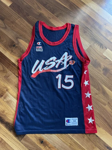 1996 Olajuwon #15 Team USA Dream Team Basketball Champion Jersey 44 Vintage Cover
