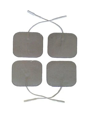 HEALTHCARE WORLD PREMIUM SILVER SQUARE TENS ELECTRODE PADS, HIGHLY ADHESIVE TENS PADS - PACK OF 4