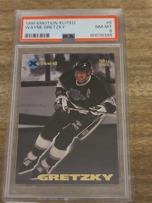 1995 Skybox Emotion Xcited Wayne Gretzky #5 HOF PSA 8 - Image 1 of 2