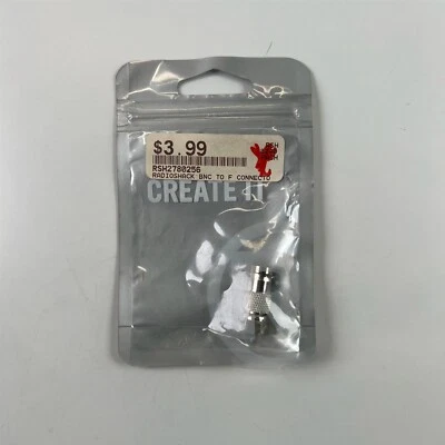 RadioShack 2780256 Coax F Connector Male to BNC Female NEW - Image 1 of 2