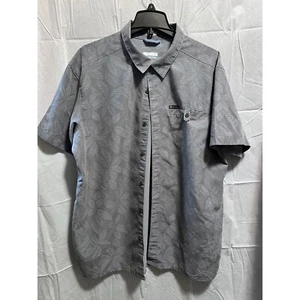 Columbia Omni-Shade Button Up Shirt Leaf Print Kurzarm XL Altrosa - Bild 1 von 6