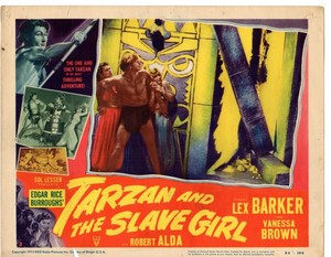 LEX BARKER VANESSA BROWN TARZAN AND THE SLAVE GIRL 1950 ORIG LOBBY CARD LC4808