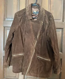 Dennis Basso braune Wildleder Motorrad Echtlederjacke Größe 2XL EUC - Bild 1 von 3