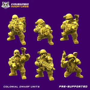Colonial Dwarf Dwarves for Tabletop Wargames Sci-Fi Dwarf Rifle Miniatures 32mm  - Picture 1 of 8