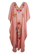 Women's Peach Maxi Kaftan Housedress Loose Maternity Cotton Caftan Dress 3XL
