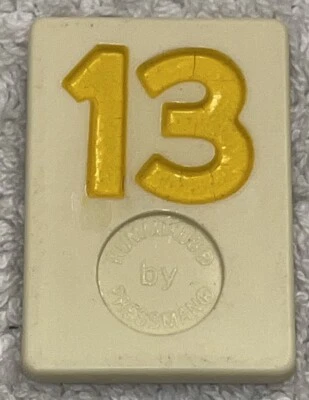Vtg 1990 Rummikub By Pressman- Rummy Tile Game Replacement “13”Yellow Game Tile - Image 1 of 4