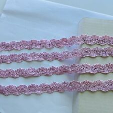 2 Yards Light Pink Embroidered Ribbon Lace Trim /Sewing/Crafts/Bridal/ 3/4" Wide