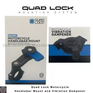 QUAD LOCK Motorcycle / Bike Handlebar Mount + Vibration Dampener FREE SHIPPING - Picture 1 of 5